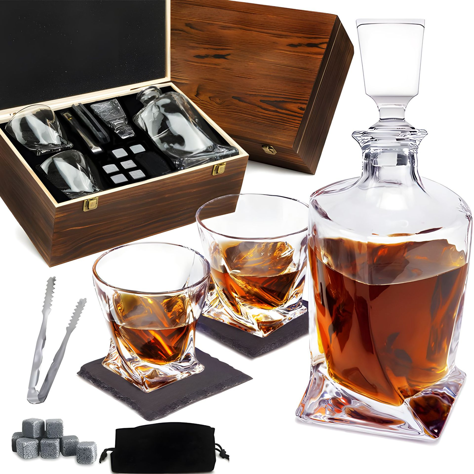Lyxig Kristall Whiskey Karaff och Glas Set – WhiskeyWave