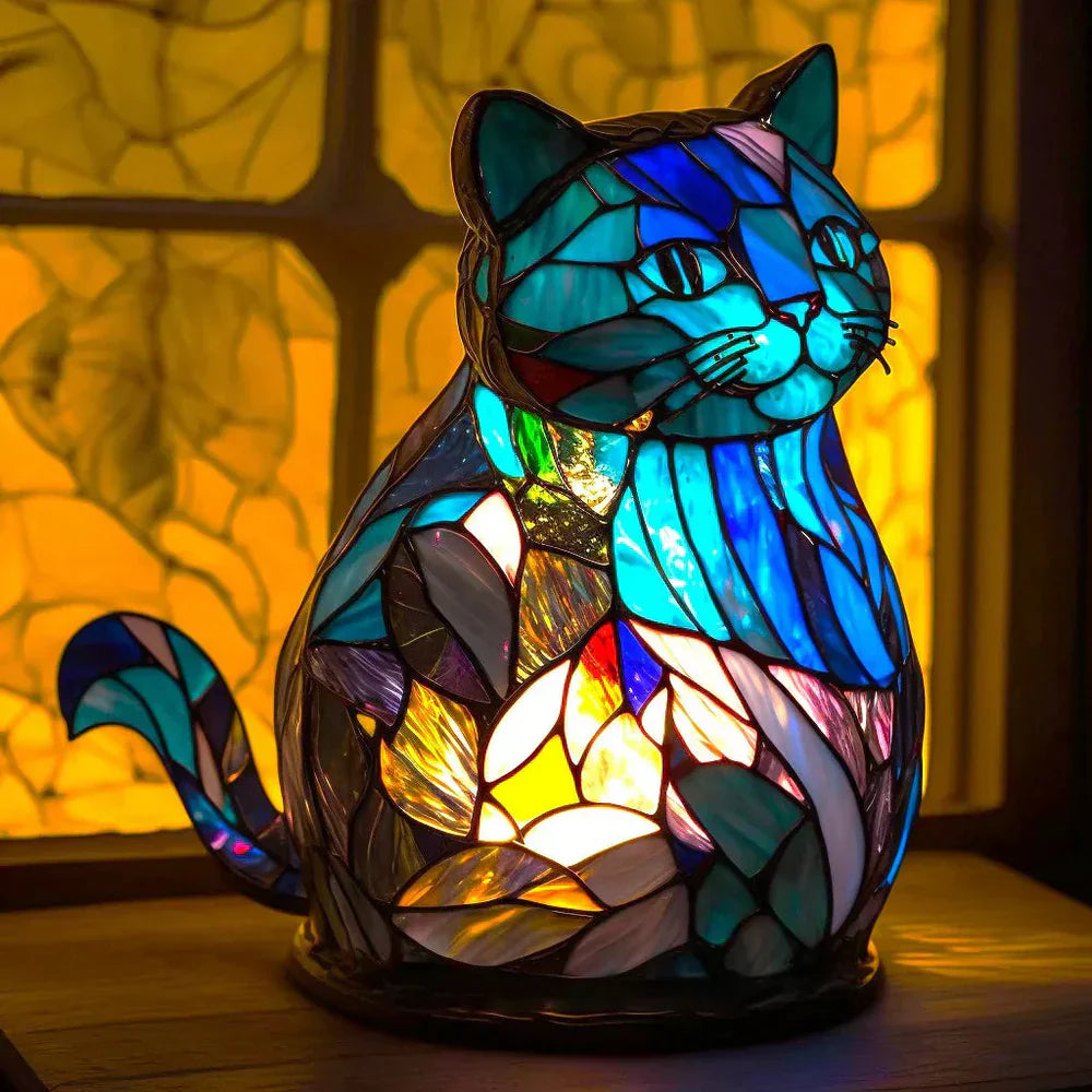 Konstnärlig Glas Mosaik Djur Lampa – Färg och Atmosfär i Hemmet
