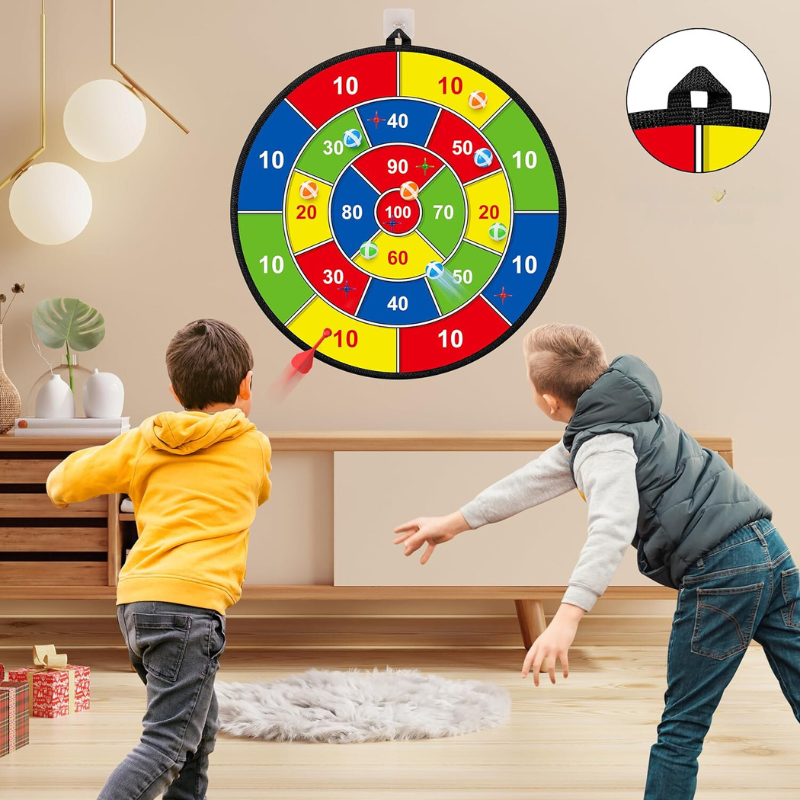 Stort Darttavla för Barn med Klibbiga Bollar och Darts – PlayTarget