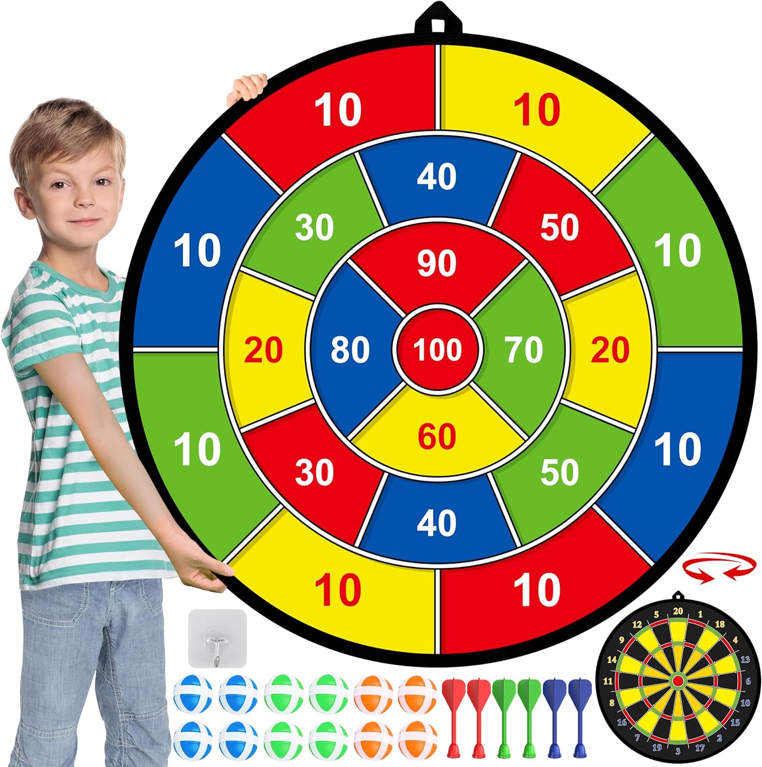 Stort Darttavla för Barn med Klibbiga Bollar och Darts – PlayTarget