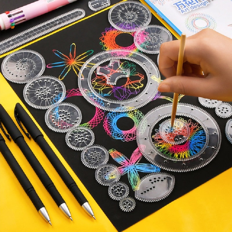 Klassisk Spirograf Teckningsset - Ultimat Kreativitet för Barn