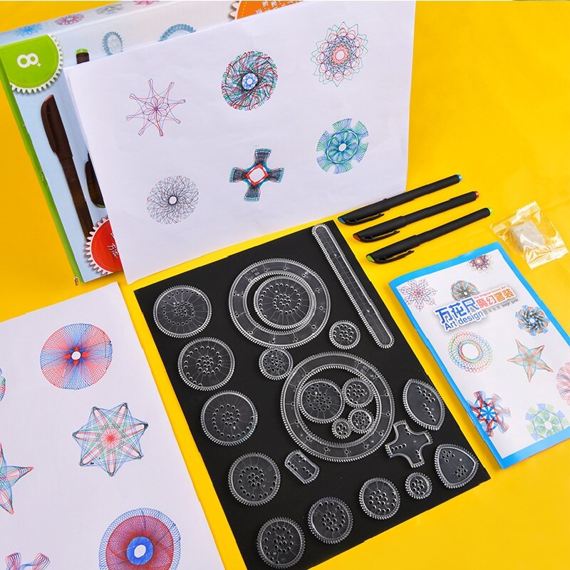 Klassisk Spirograf Teckningsset - Ultimat Kreativitet för Barn