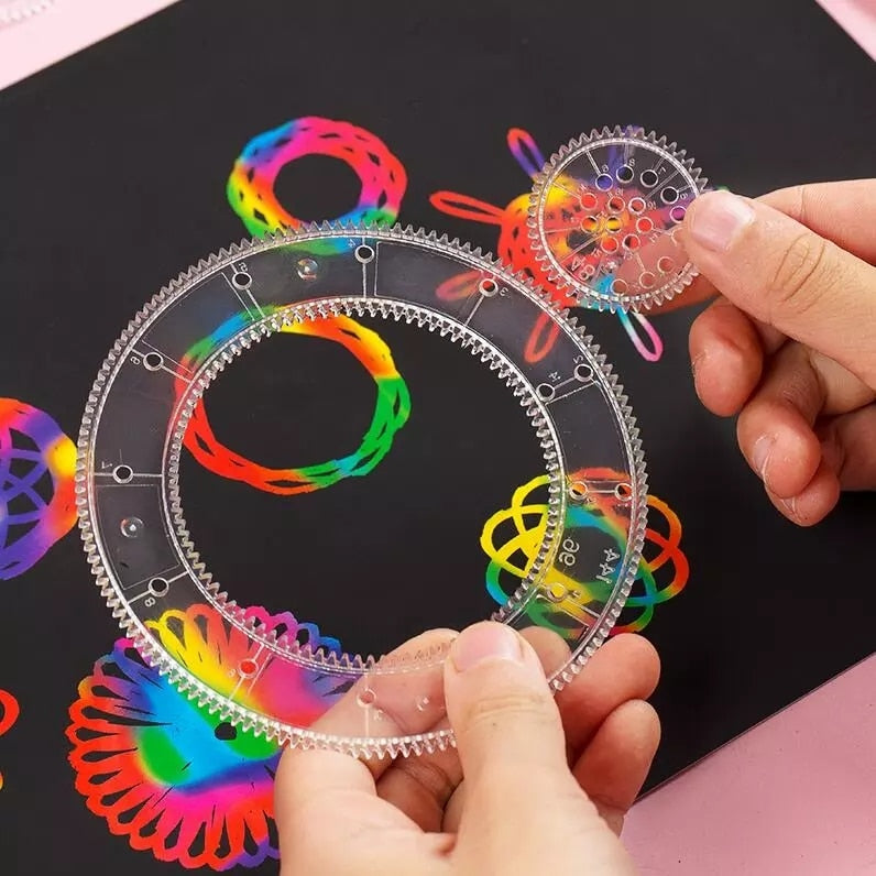 Klassisk Spirograf Teckningsset - Ultimat Kreativitet för Barn