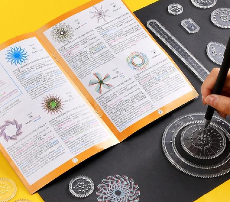 Klassisk Spirograf Teckningsset - Ultimat Kreativitet för Barn
