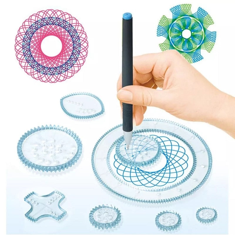 Klassisk Spirograf Teckningsset - Ultimat Kreativitet för Barn