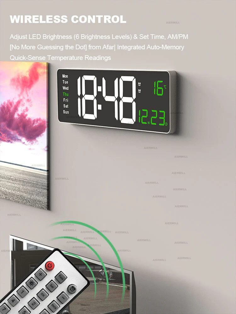Färgglad Akryl Digital Klocka | Modern LED Klocka Med USB