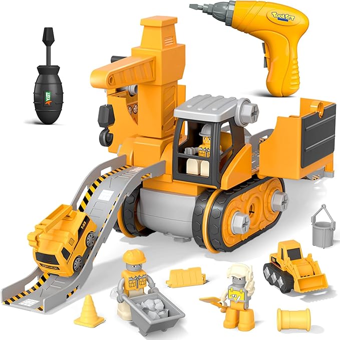 LittleBuilder Lekset - Lastbil, Grävmaskin & Krana