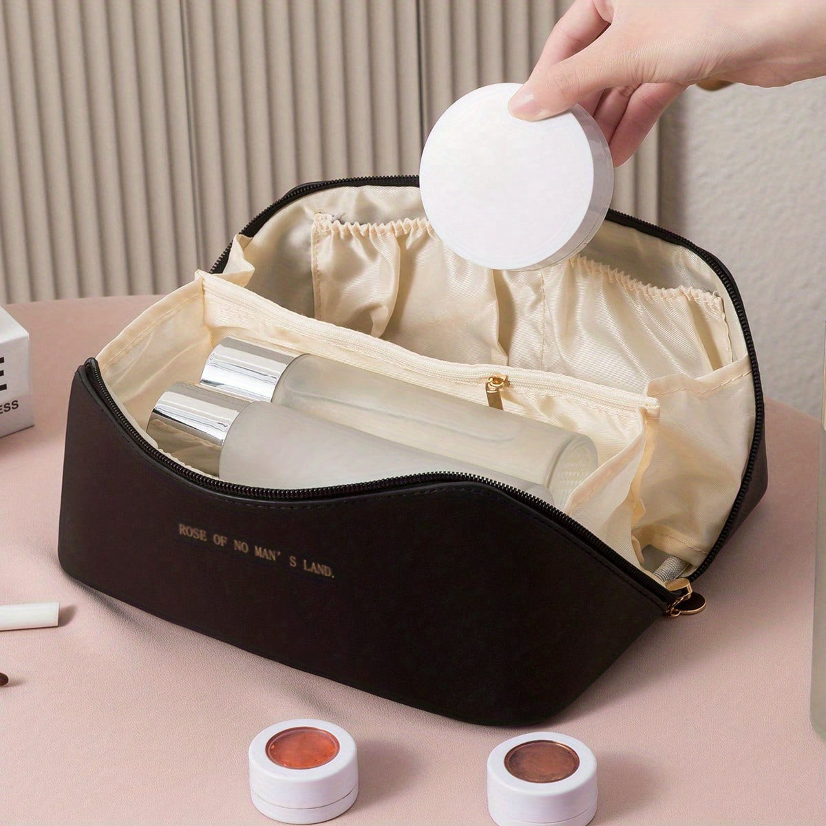 Make-up Organisatör med Dragkedja – Lyxig Kosmetiktas för Resa