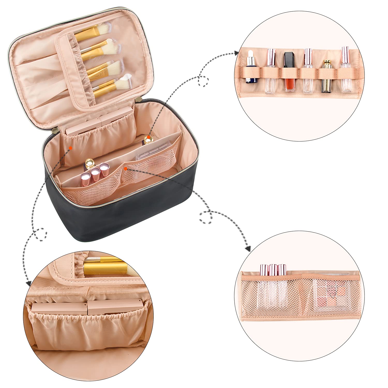 Resevänlig Makeuporganisatör med Avdelare