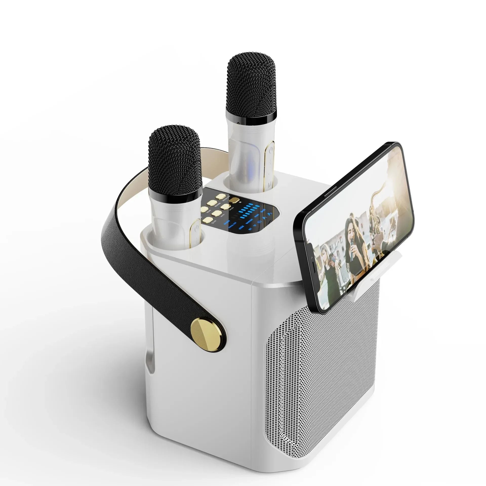 Kraftfull Bärbar Bluetooth Karaoke Högtalare - 360° Surround