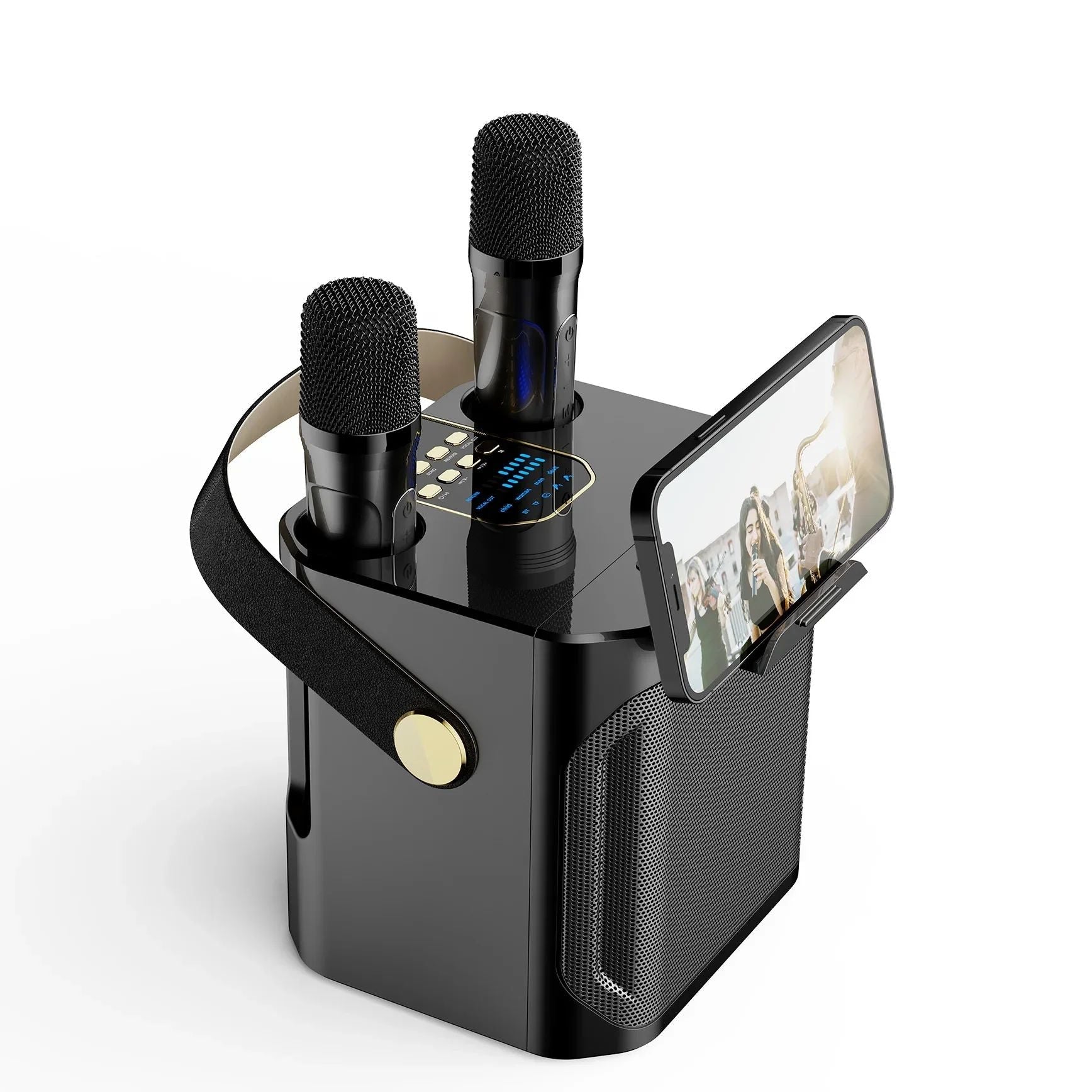 Kraftfull Bärbar Bluetooth Karaoke Högtalare - 360° Surround