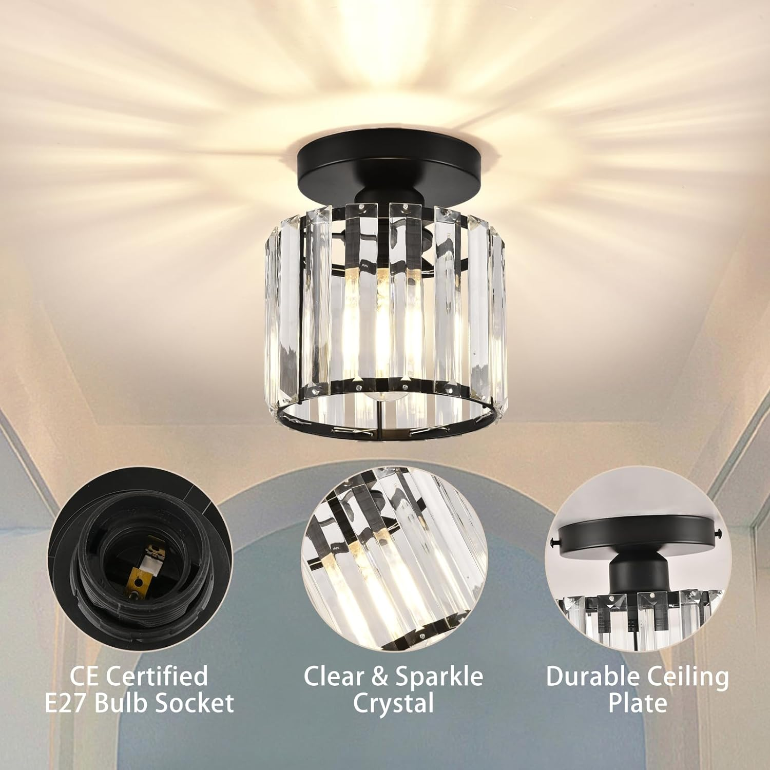Modern Kristalltaklampa – CrystalGlow