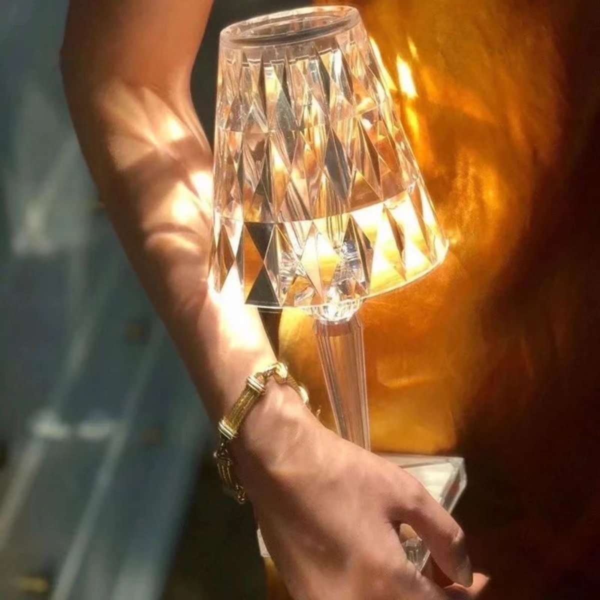 Kristallbordslampa med Touch Control - LumeCrystal