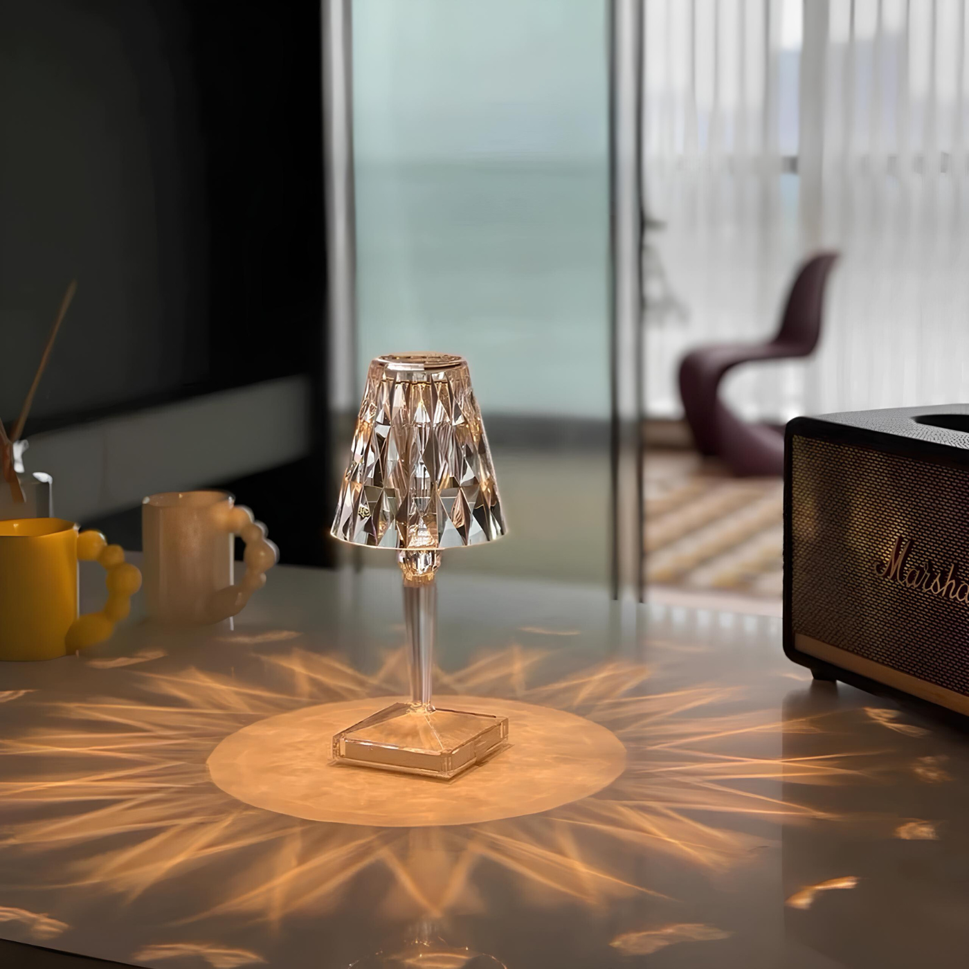 Kristallbordslampa med Touch Control - LumeCrystal