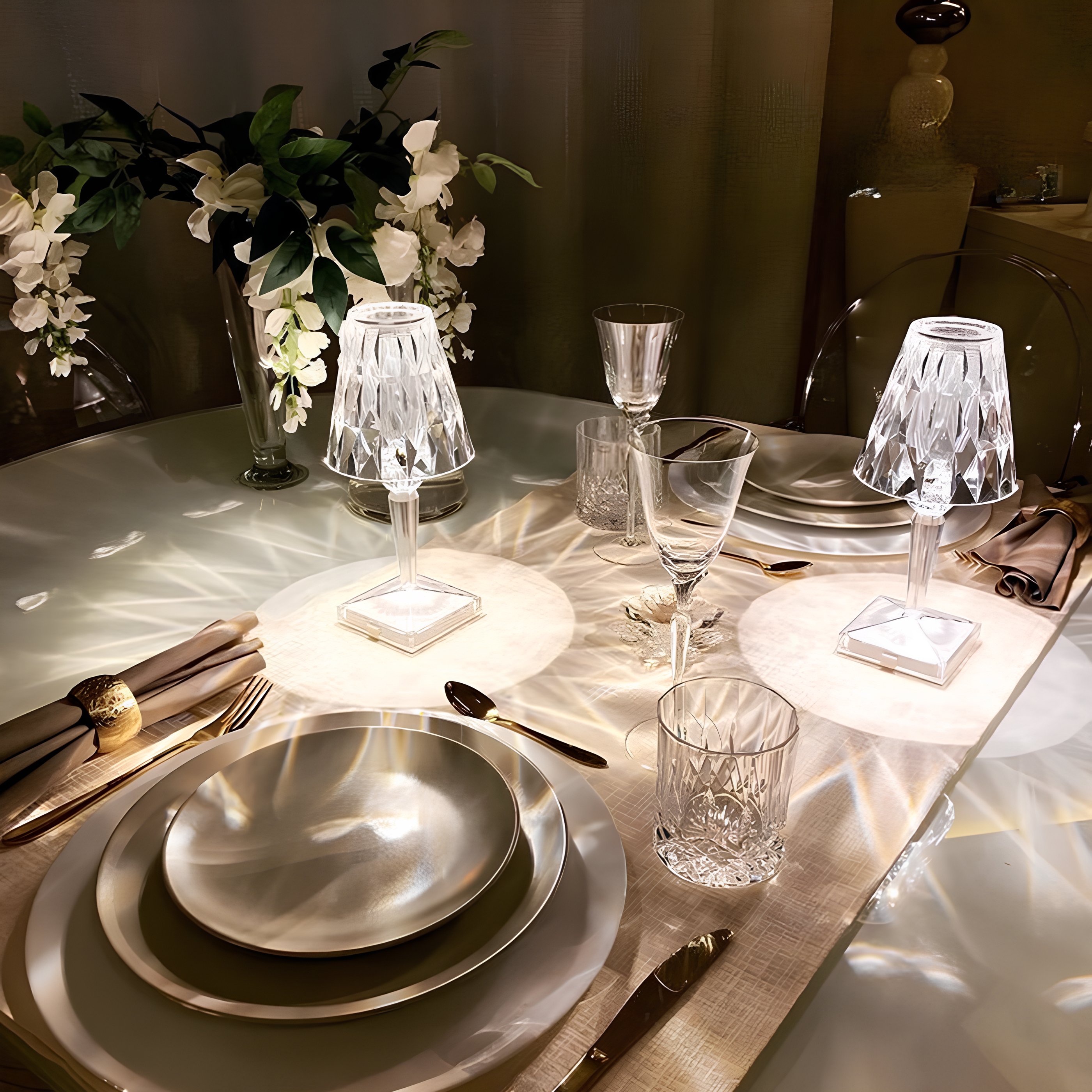 Kristallbordslampa med Touch Control - LumeCrystal