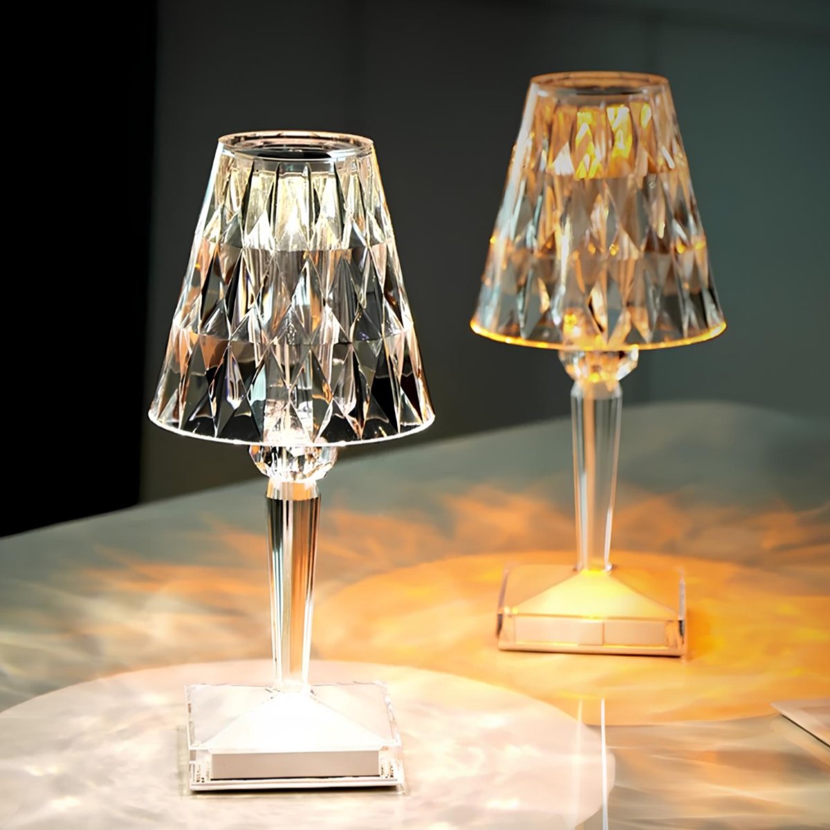 Kristallbordslampa med Touch Control - LumeCrystal