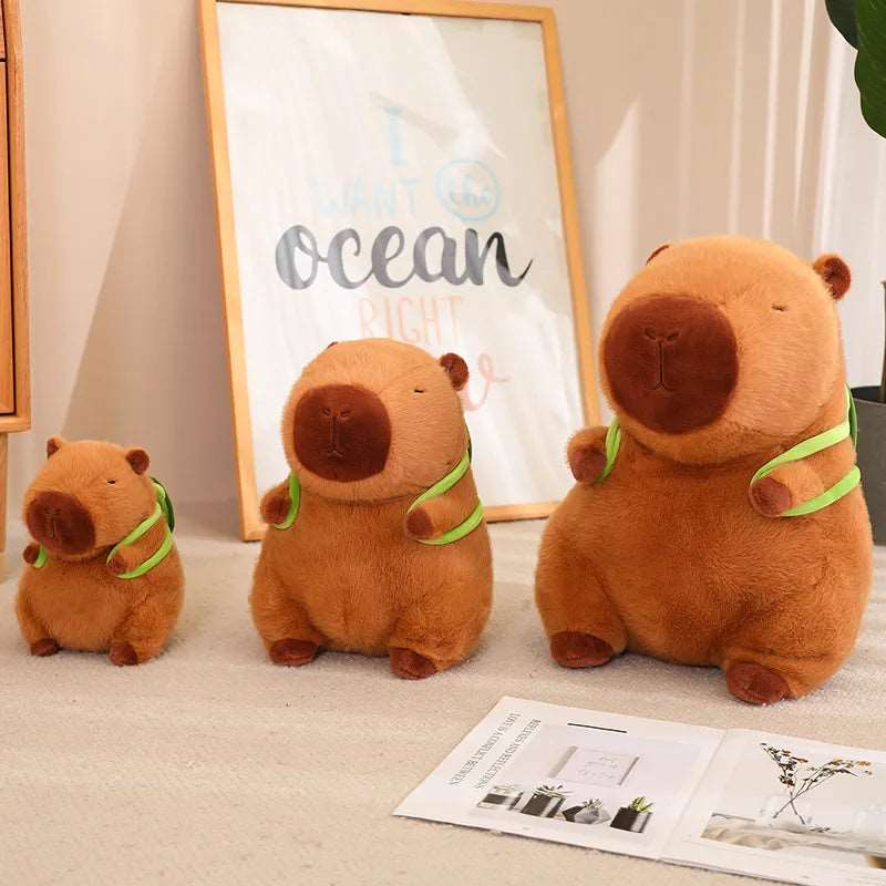 Kramgo capybara med sköldpaddsryggsäck – TurtleBuddy