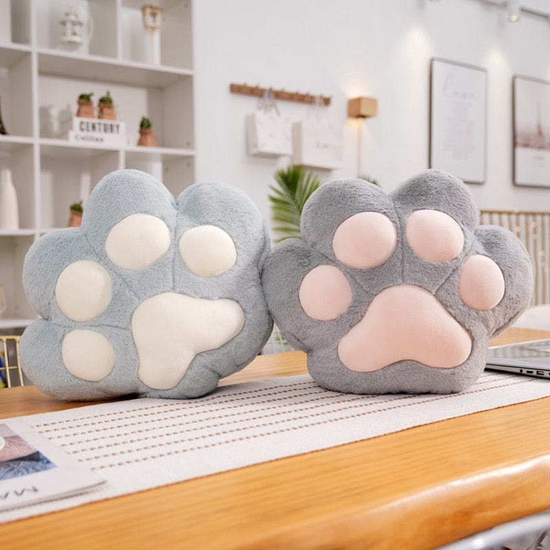 VeluPaws Uppvärmd Plyschkudde | Bedårande kattpaws handvärmare med inbyggd värmepack och en mjuk filt—perfekt för kalla dagar.