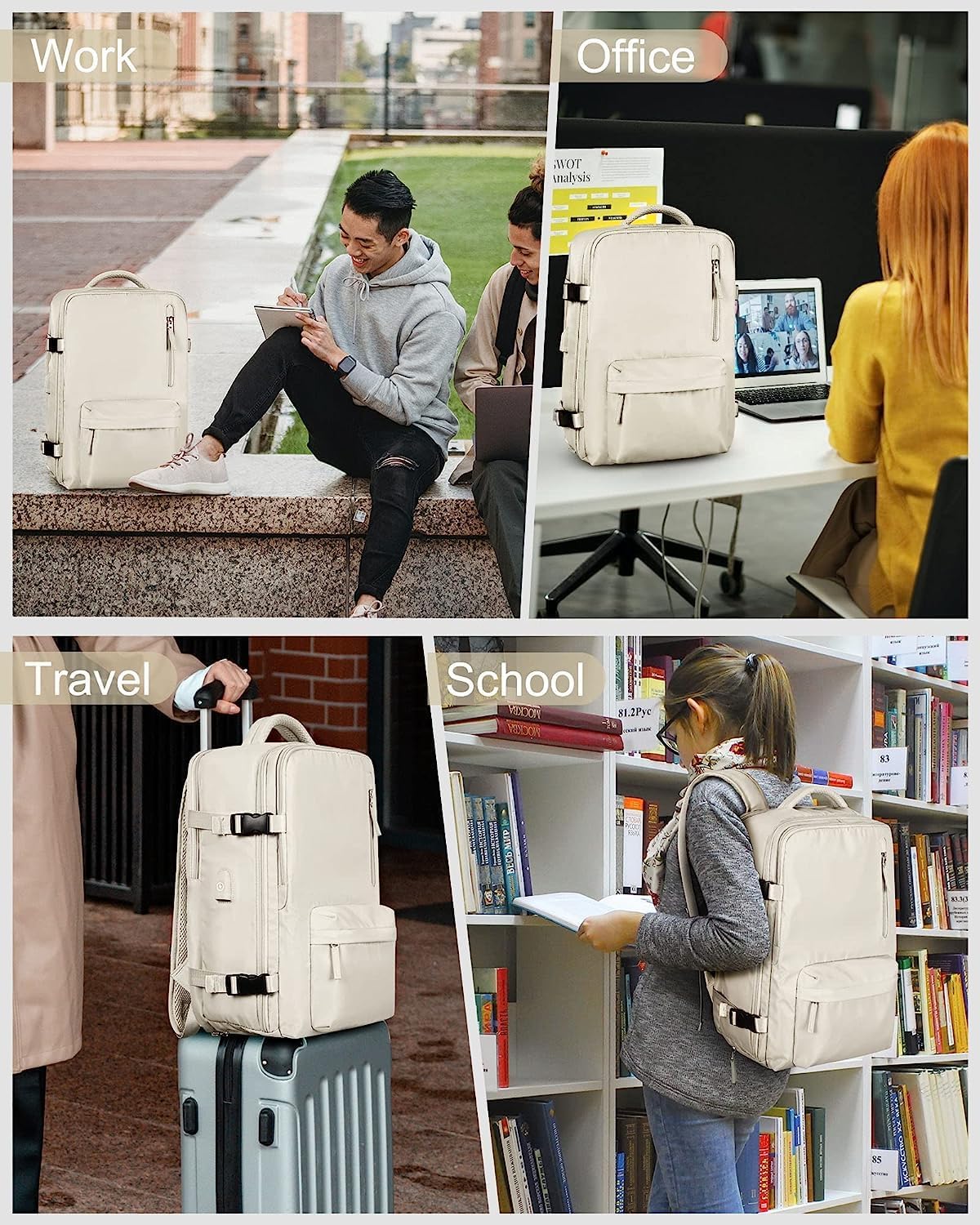 Vattentät Reserucksack med Skofack och USB-port – Lämplig för 14" Laptop