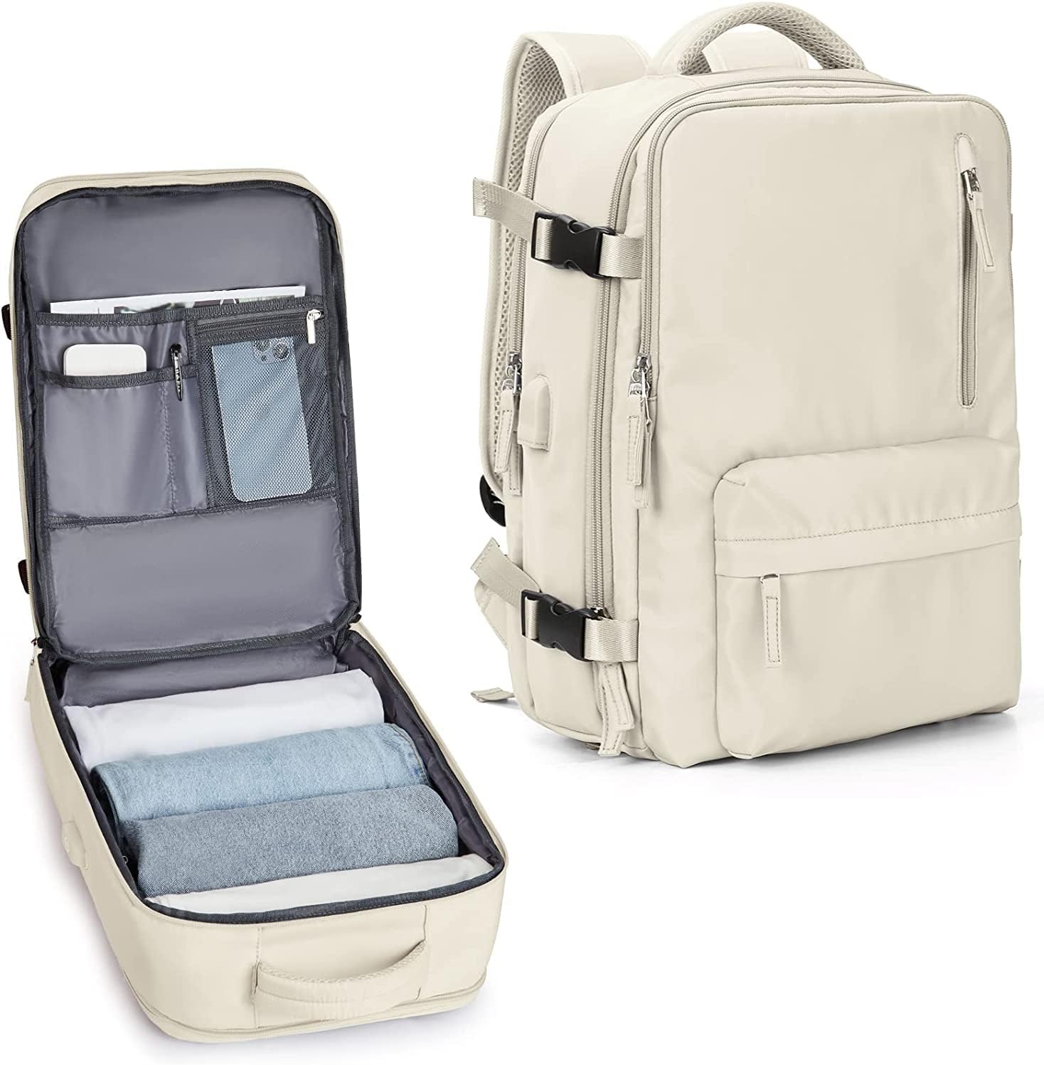 Vattentät Reserucksack med Skofack och USB-port – Lämplig för 14" Laptop