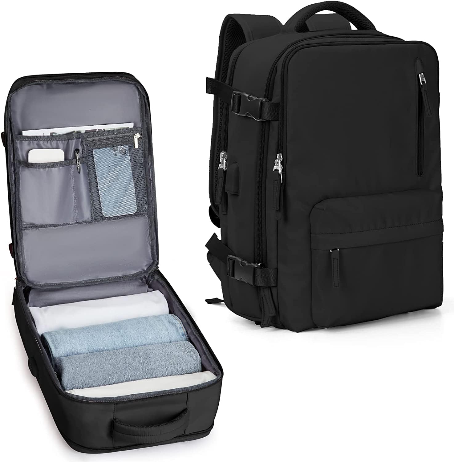 Vattentät Reserucksack med Skofack och USB-port – Lämplig för 14" Laptop