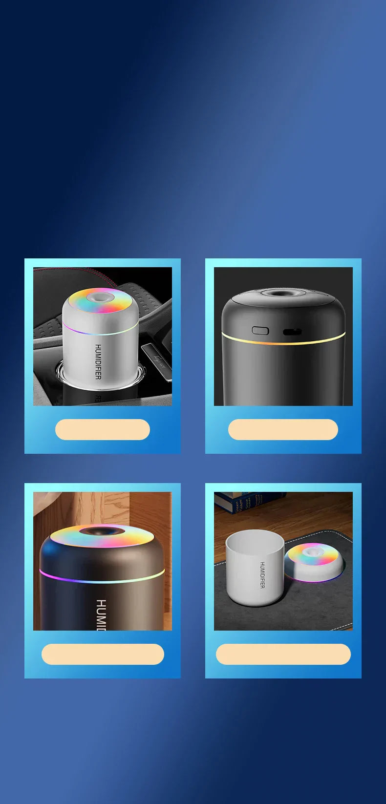 Mini Luftfuktare med Aromaterapi - USB Driven - Perfekt för Bil och Sovrum
