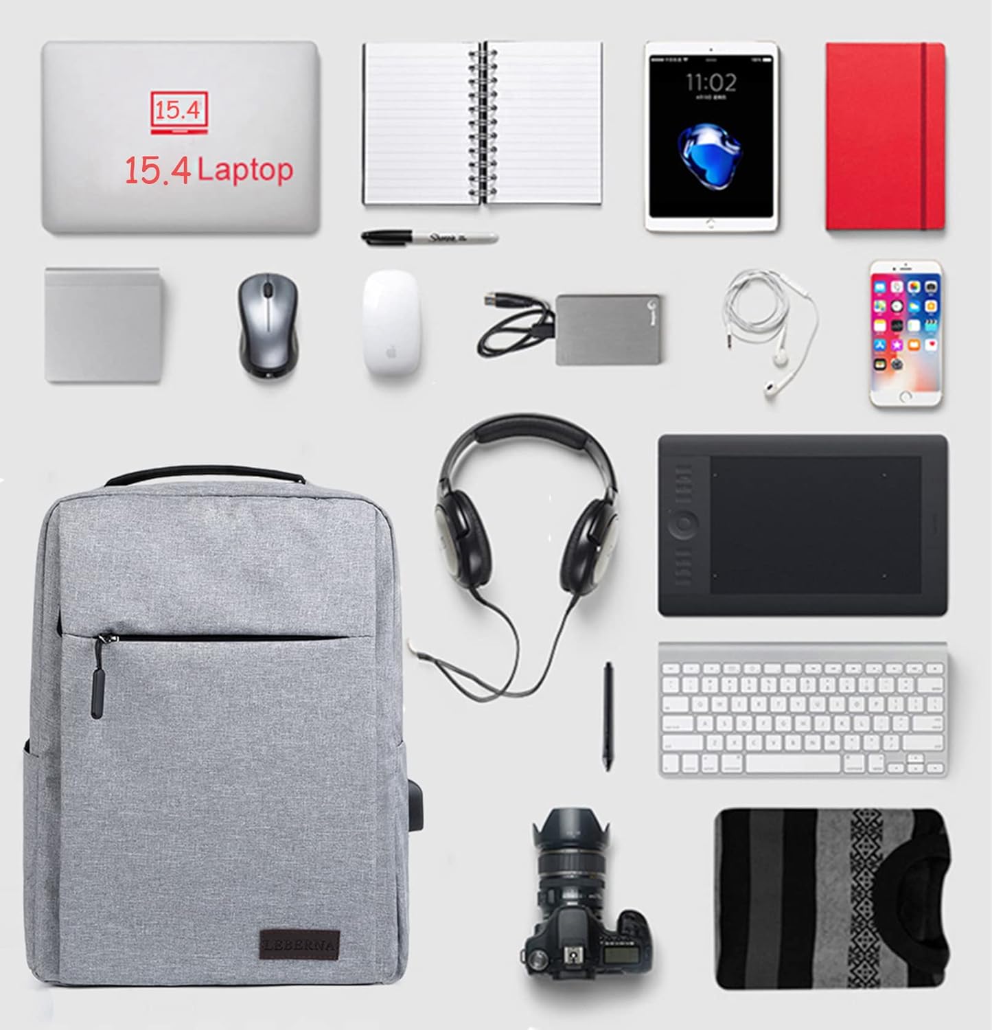 Slim Vattentålig Laptopryggsäck med USB-port