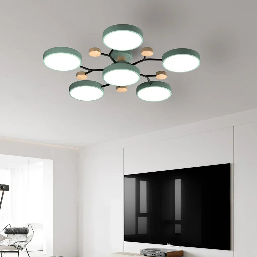 LED Plafondlampa - Modern Design | Trä & Metall