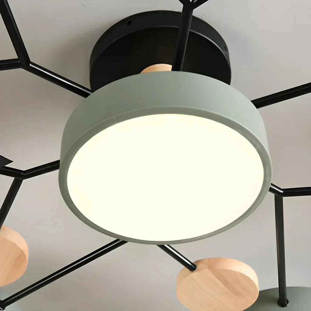 LED Plafondlampa - Modern Design | Trä & Metall