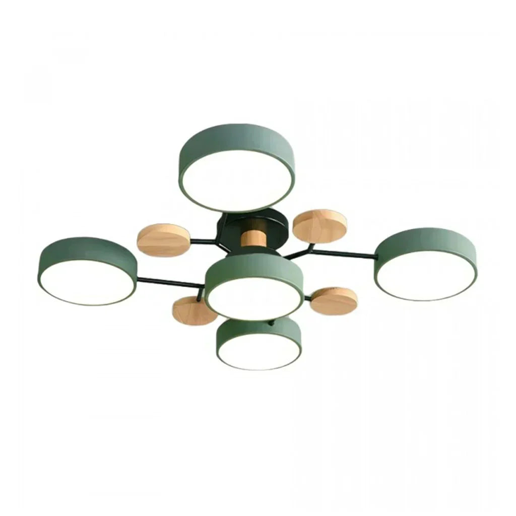 LED Plafondlampa - Modern Design | Trä & Metall