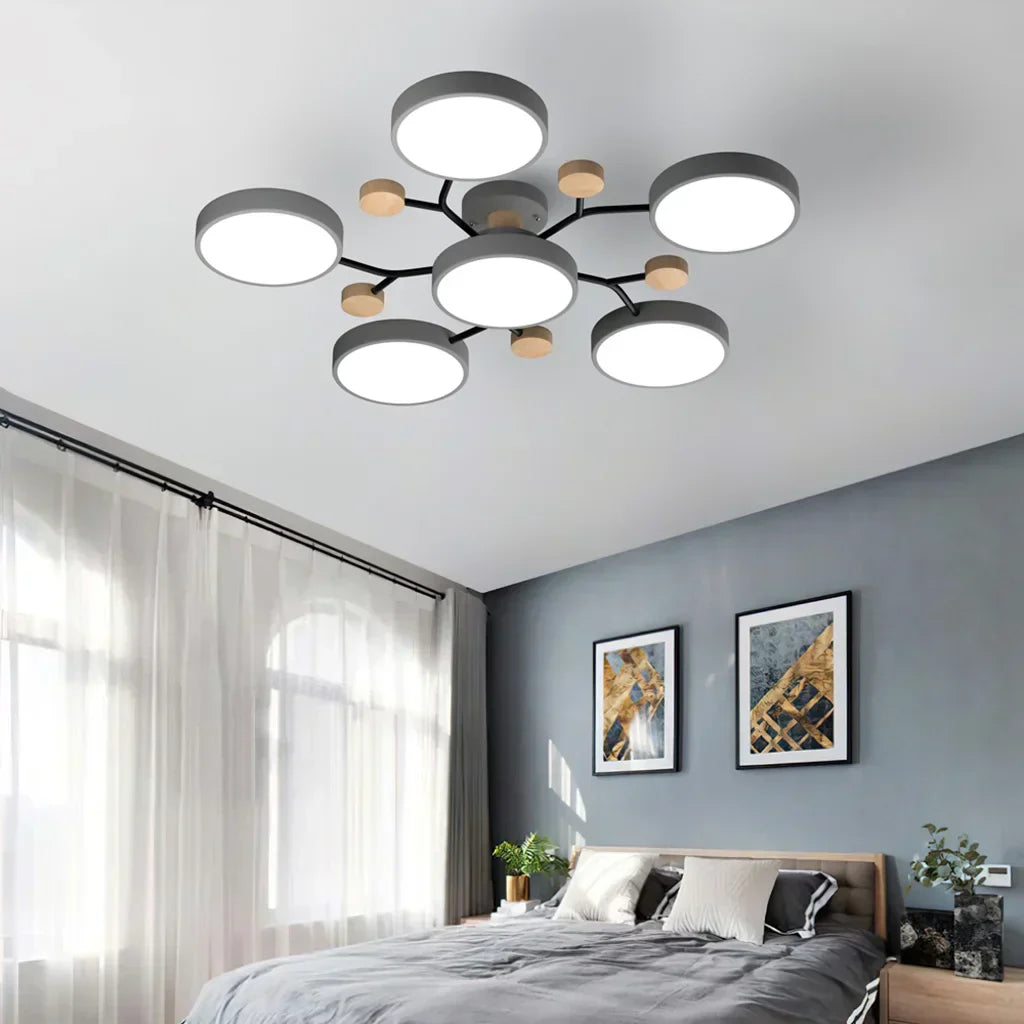 LED Plafondlampa - Modern Design | Trä & Metall