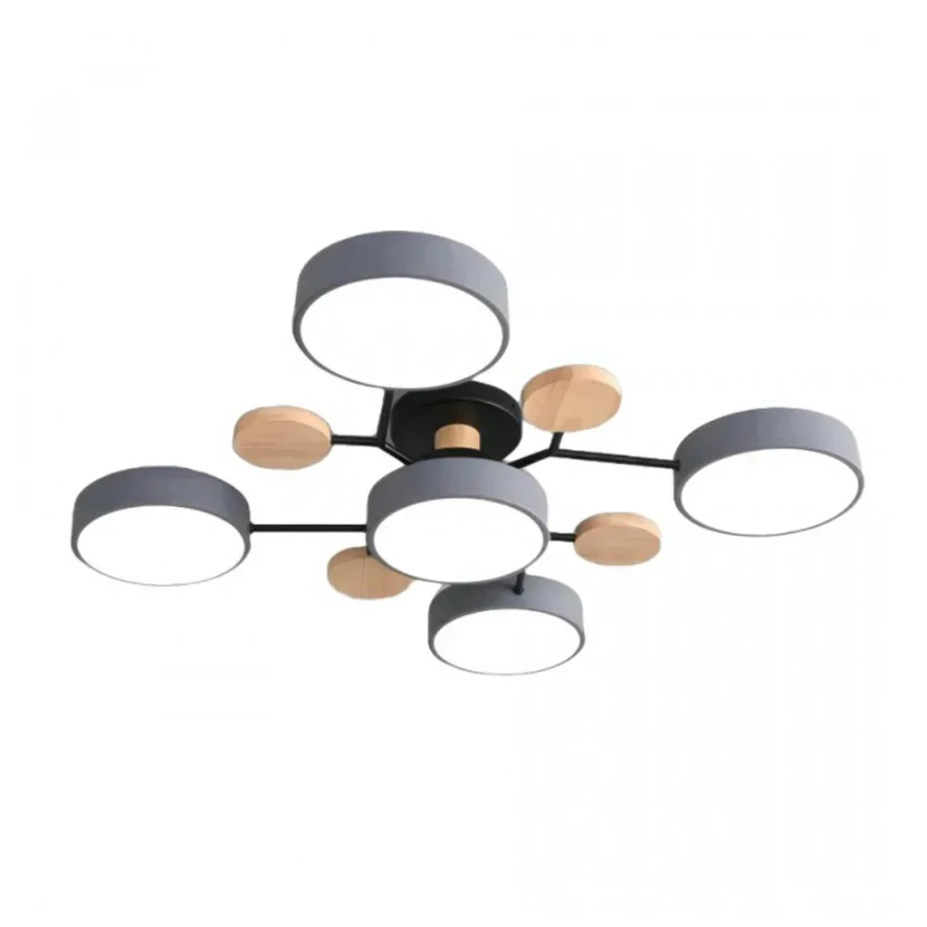 LED Plafondlampa - Modern Design | Trä & Metall