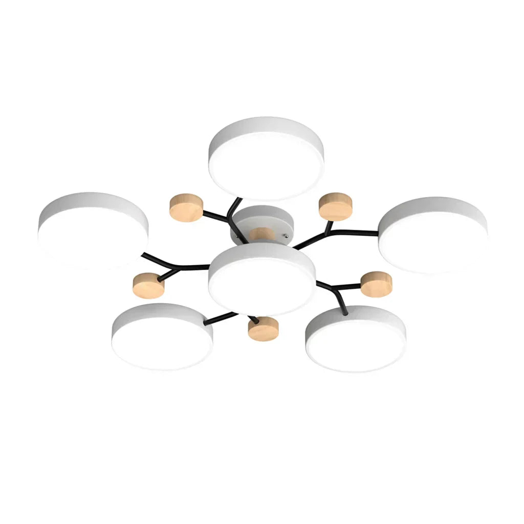 LED Plafondlampa - Modern Design | Trä & Metall