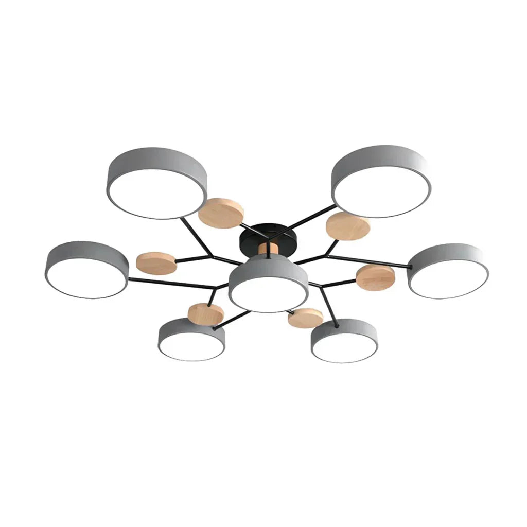 LED Plafondlampa - Modern Design | Trä & Metall