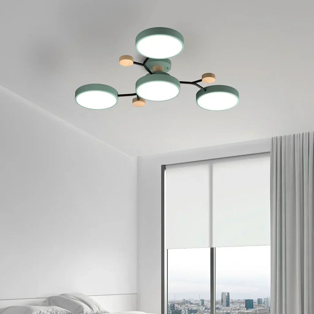 LED Plafondlampa - Modern Design | Trä & Metall