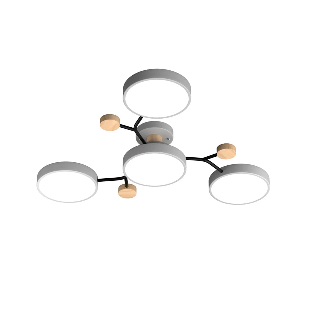 LED Plafondlampa - Modern Design | Trä & Metall