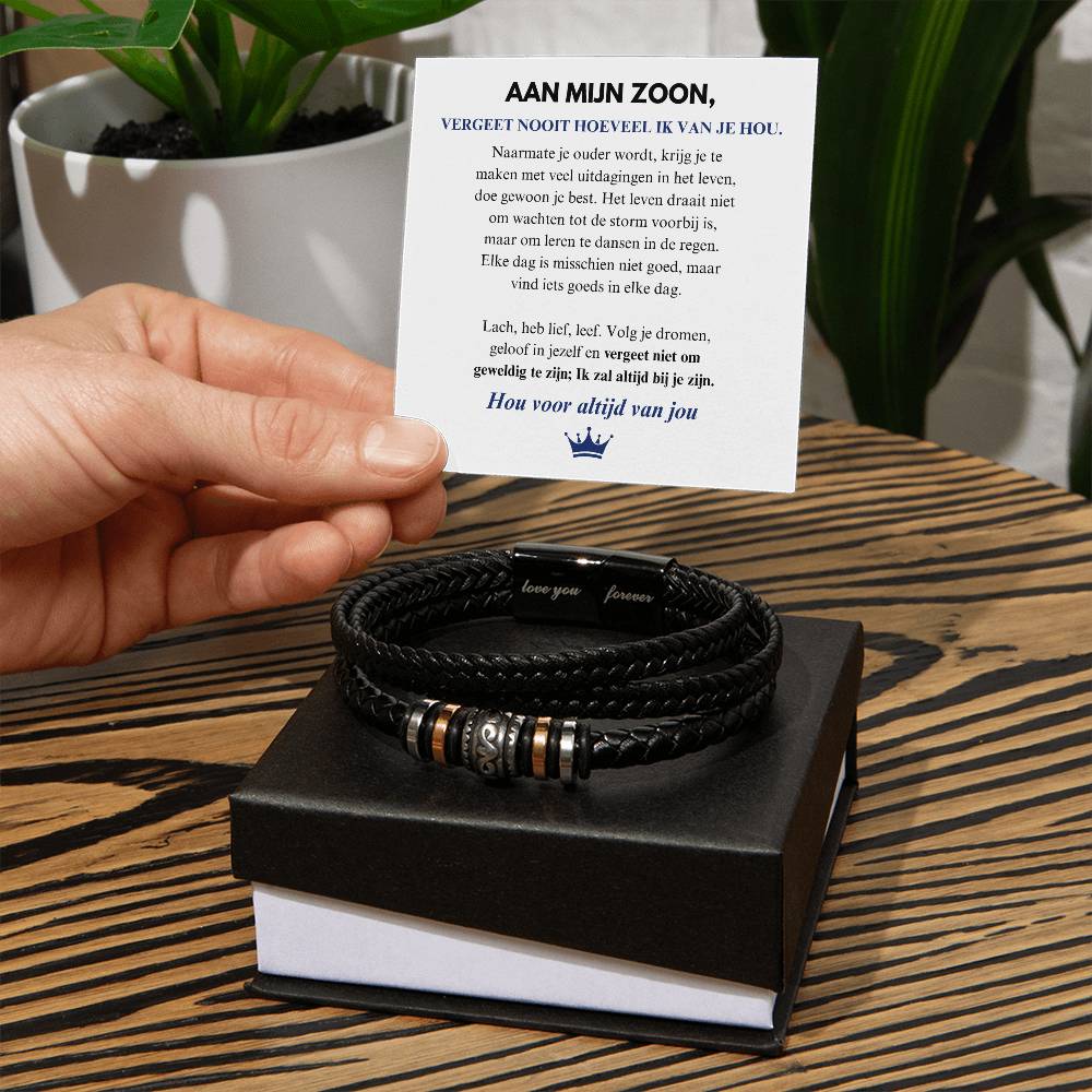 Läderarmband för Son - Gravyr 'Älskar Dig För Alltid'