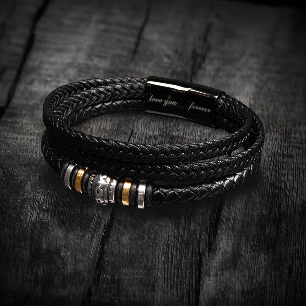 Läderarmband för Son - Gravyr 'Älskar Dig För Alltid'