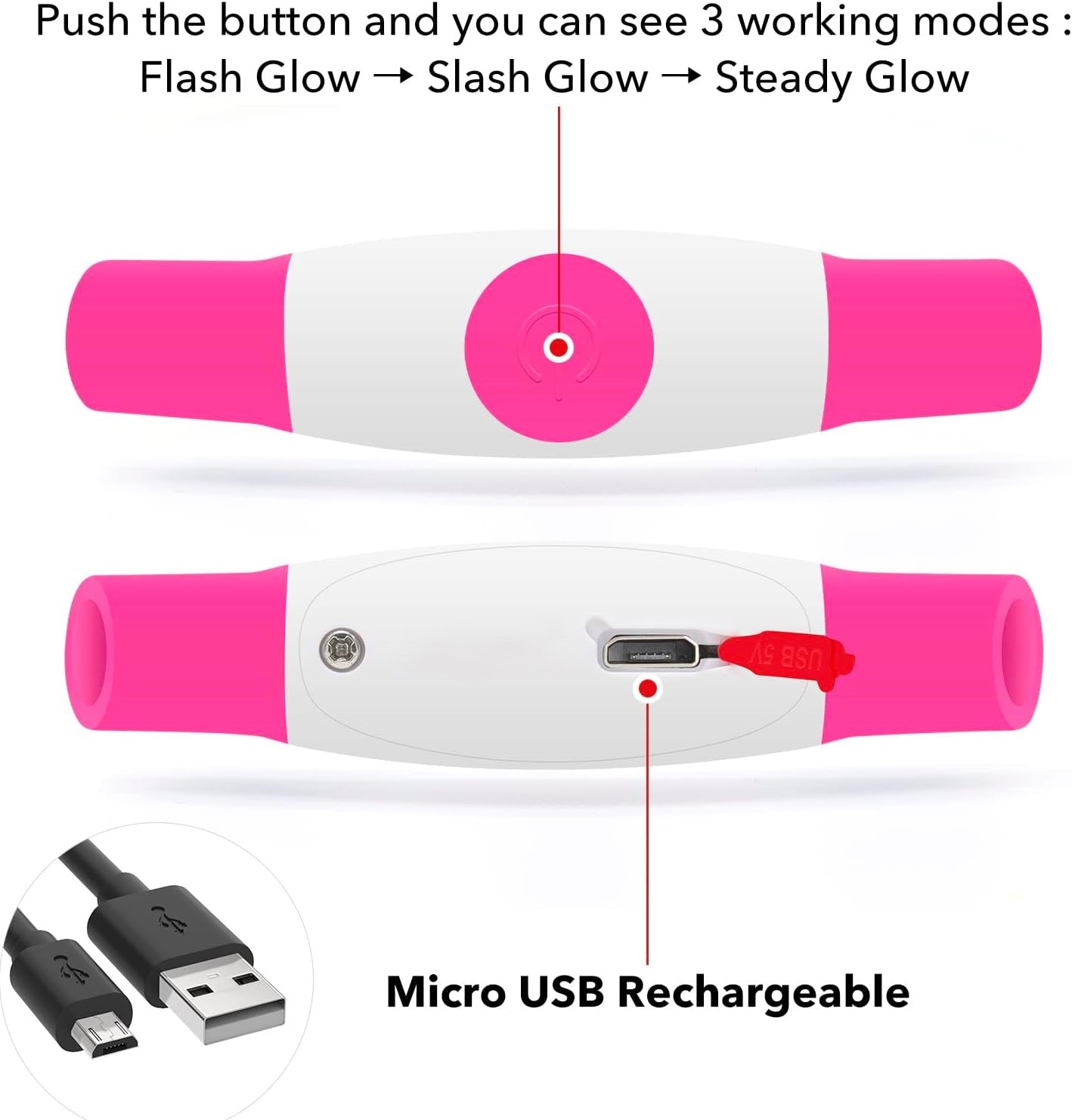 GlowSafe LED Hundhalsband – Uppladdningsbar USB Säkerhetslampa