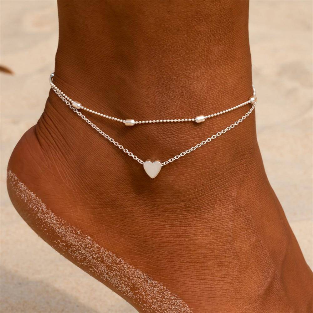 Stilren Hjärta Ankelarmband – Fiora