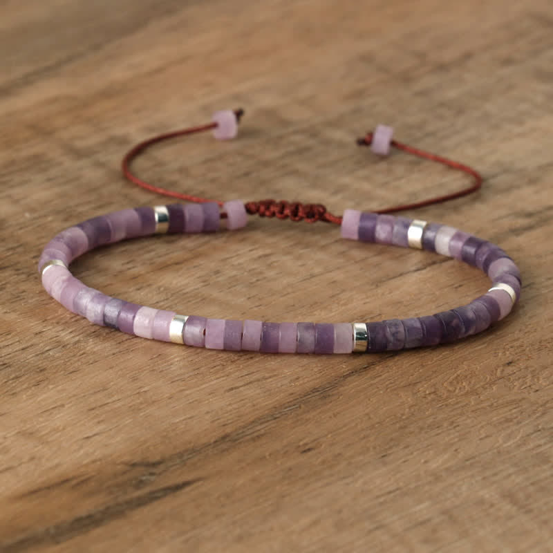 Flätad Armband med 2.4 mm Naturstenpärlor – Seraphina