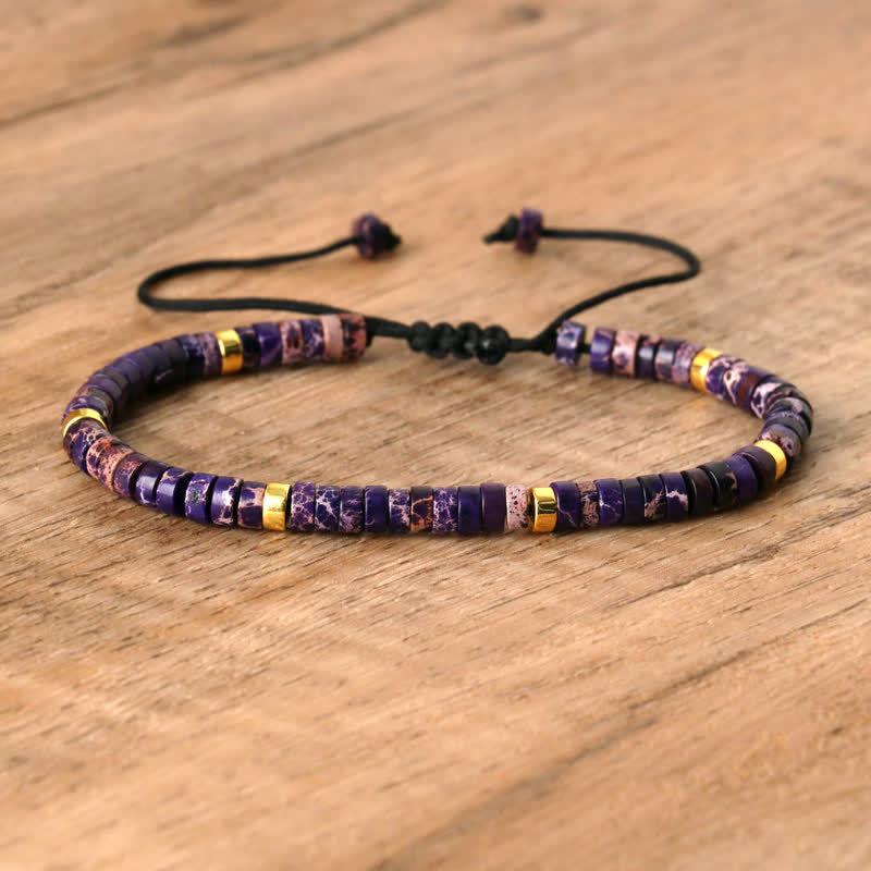 Flätad Armband med 2.4 mm Naturstenpärlor – Seraphina