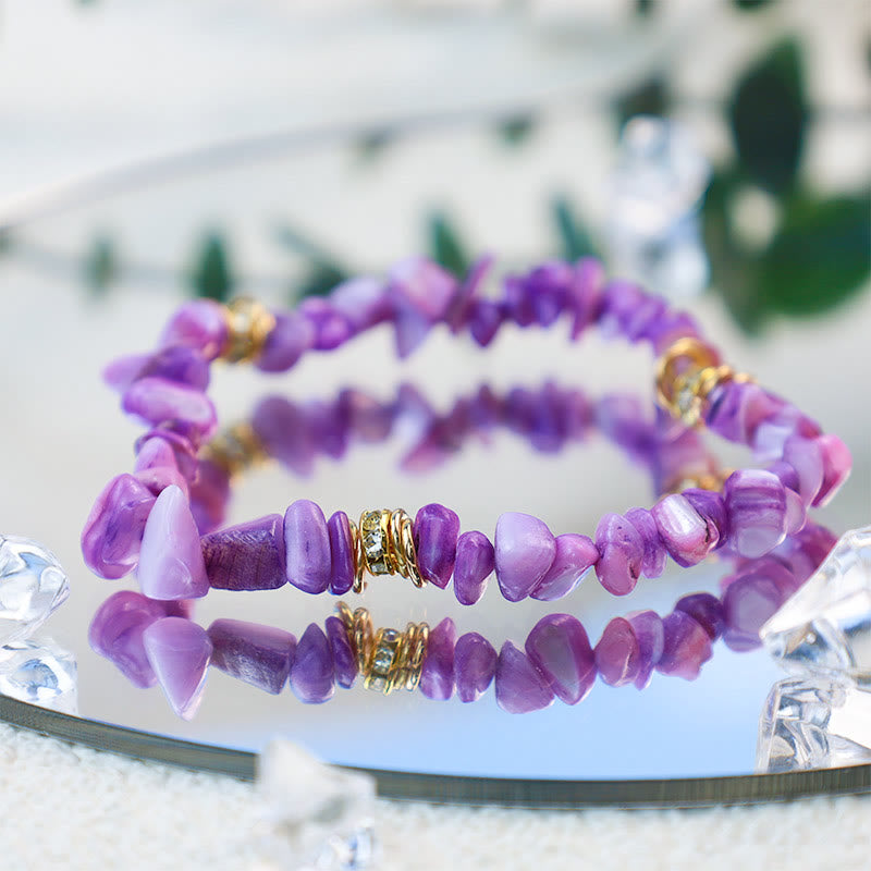 Stilren Armband Tillverkat av Naturliga Stenar och Kristallpärlor - Celine