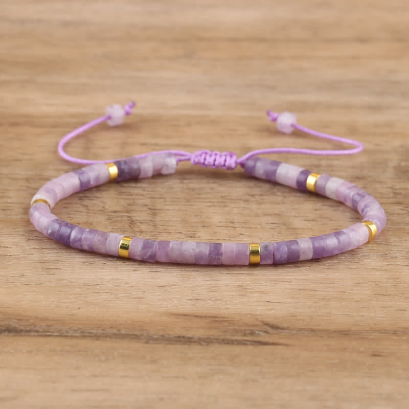 Flätad Armband med 2.4 mm Naturstenpärlor – Seraphina