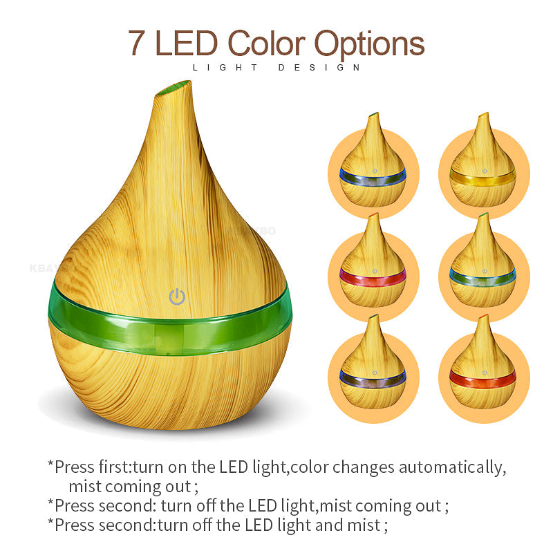 Luftrenare med Aromadiffusion och LED-belysning – AromaGlow