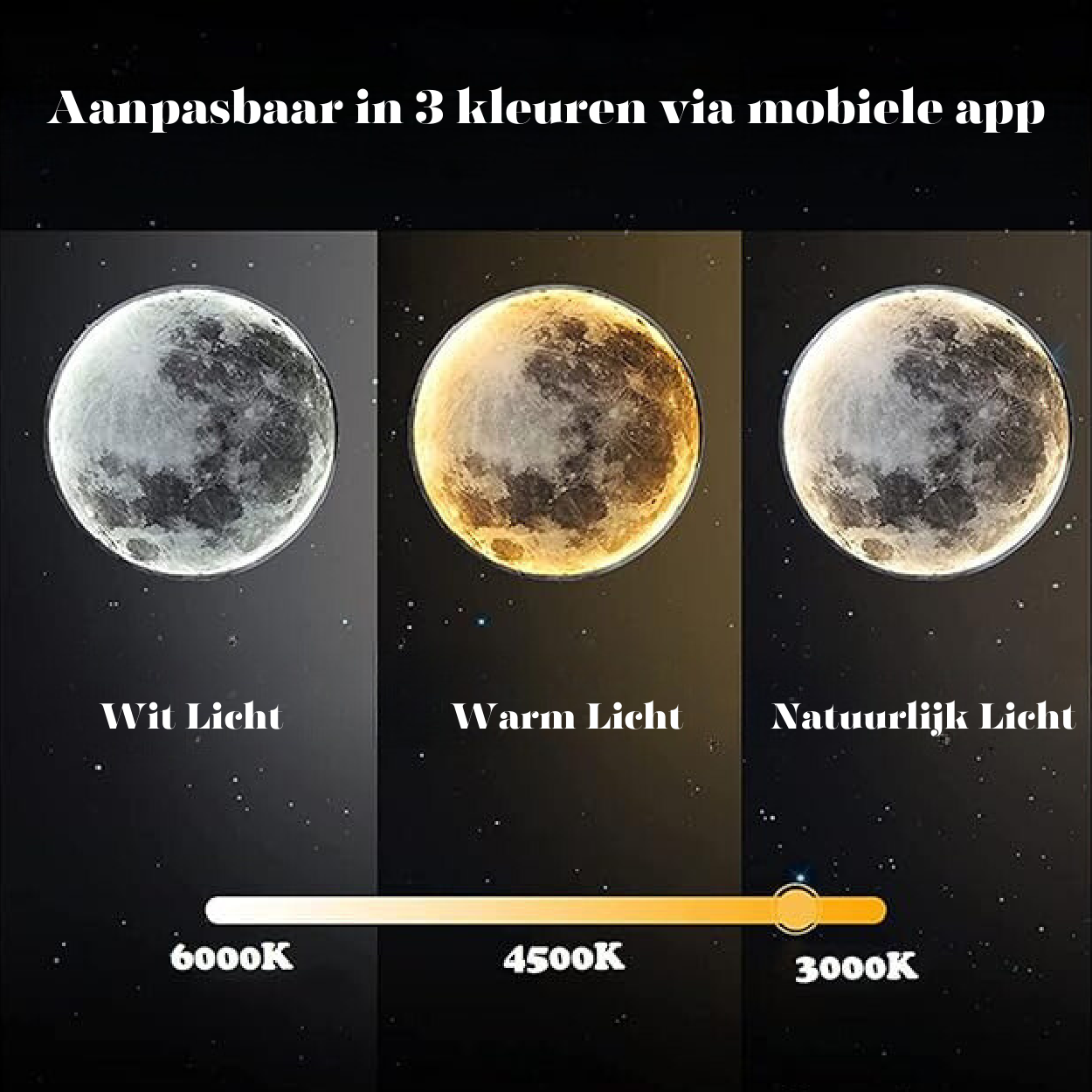 Lunatic Månlampa - Realistisk Månlamps med LED Dimbara Funktioner