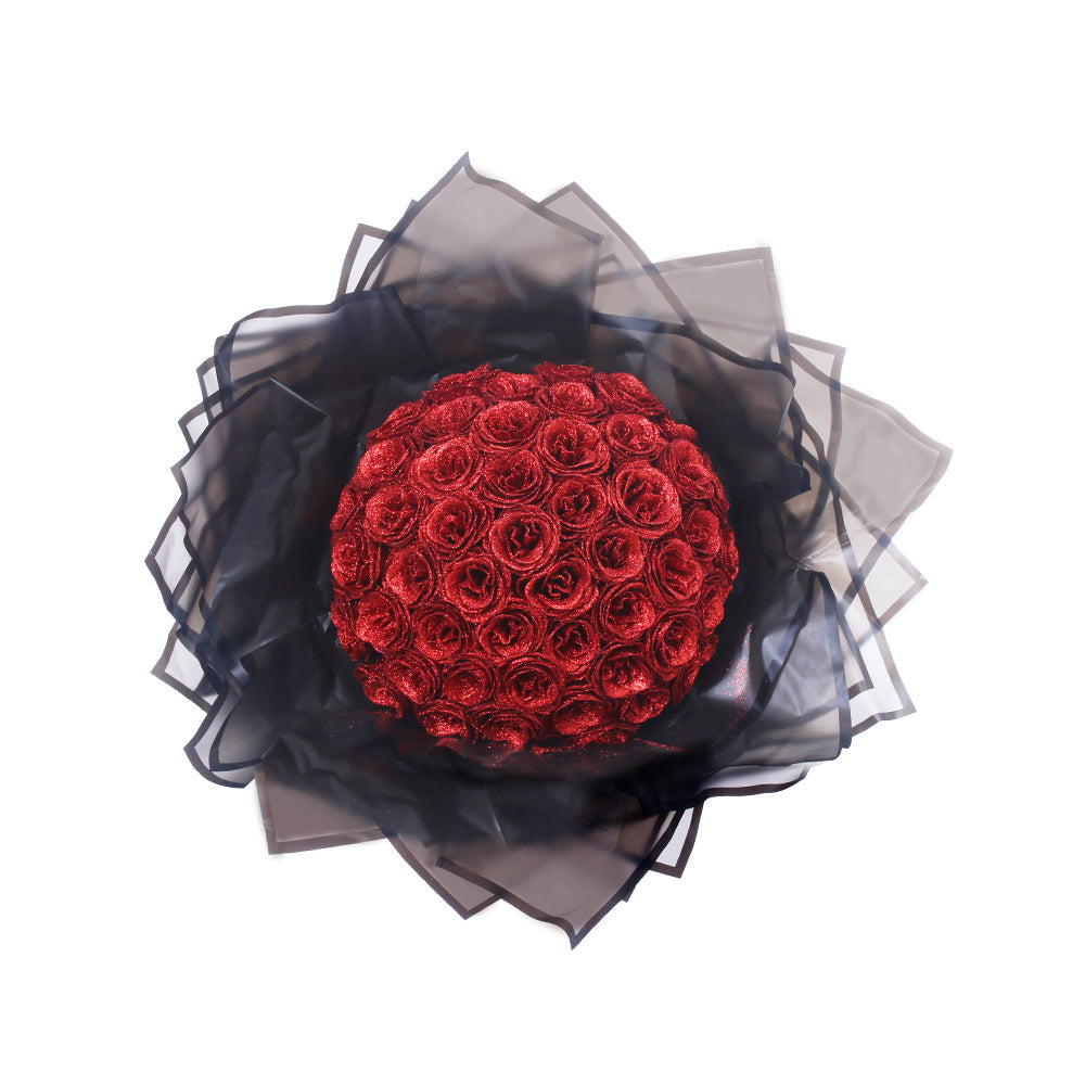 Luxe Glitter Rosbukett - För Alltid Blommande