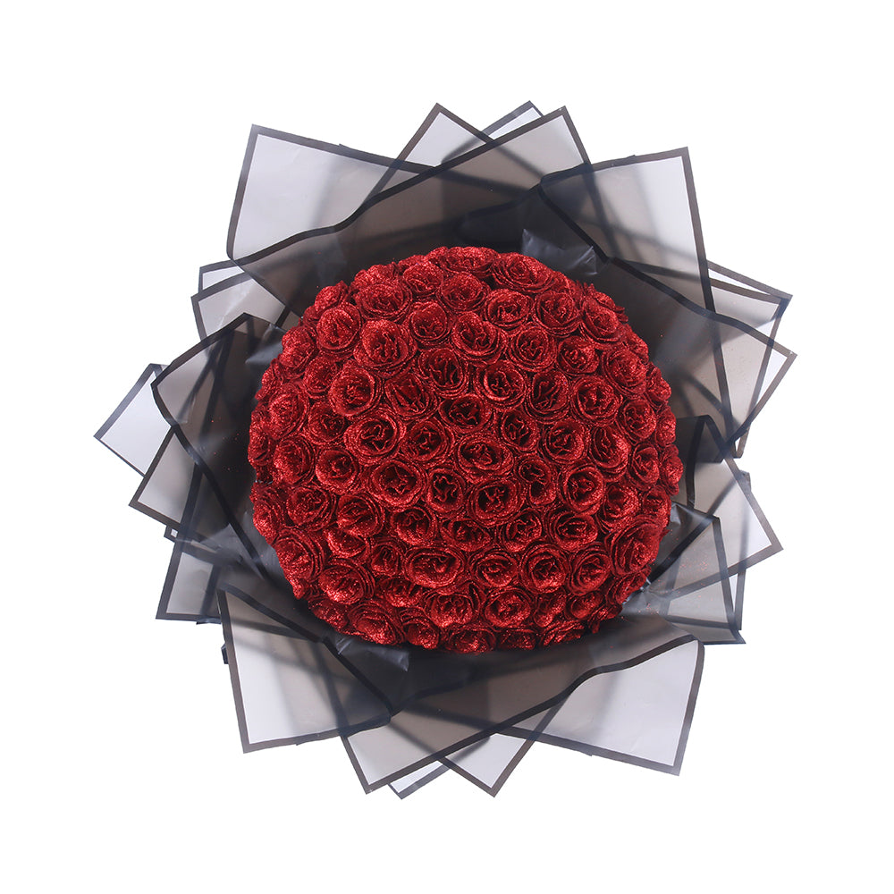 Luxe Glitter Rosbukett - För Alltid Blommande