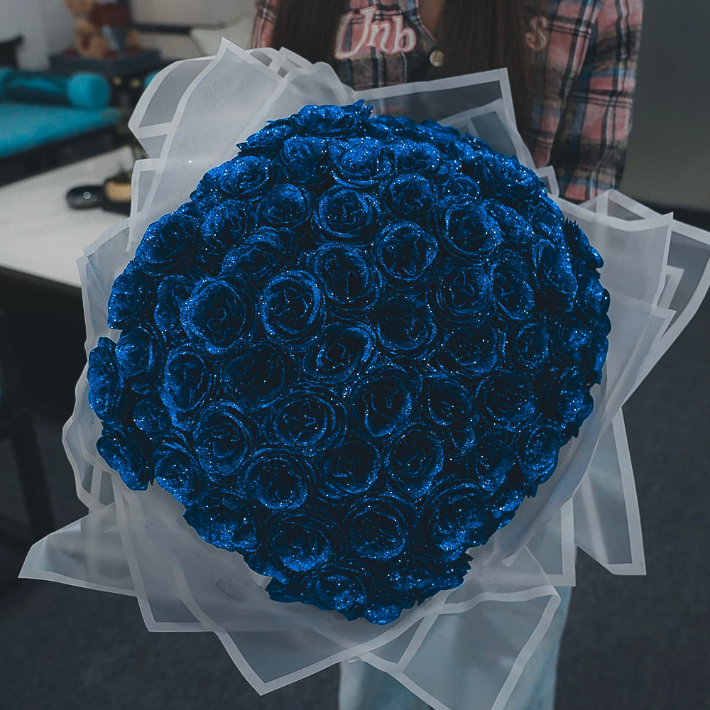 Luxe Glitter Rosbukett - För Alltid Blommande