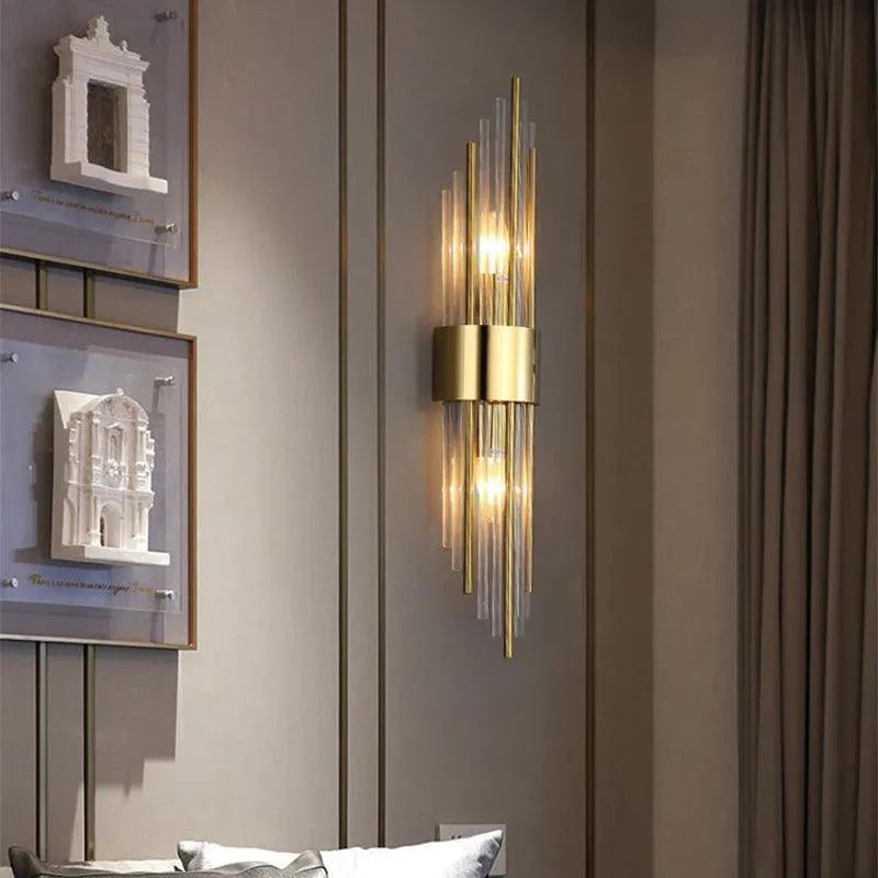 Kristallen LED Vägglampa - Lyxig Guld Finish